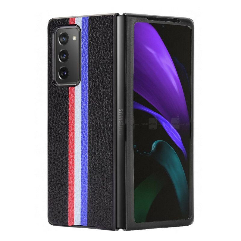 Kuori Samsung Galaxy Z Fold 2 Keinonahka Litchi Tricolor