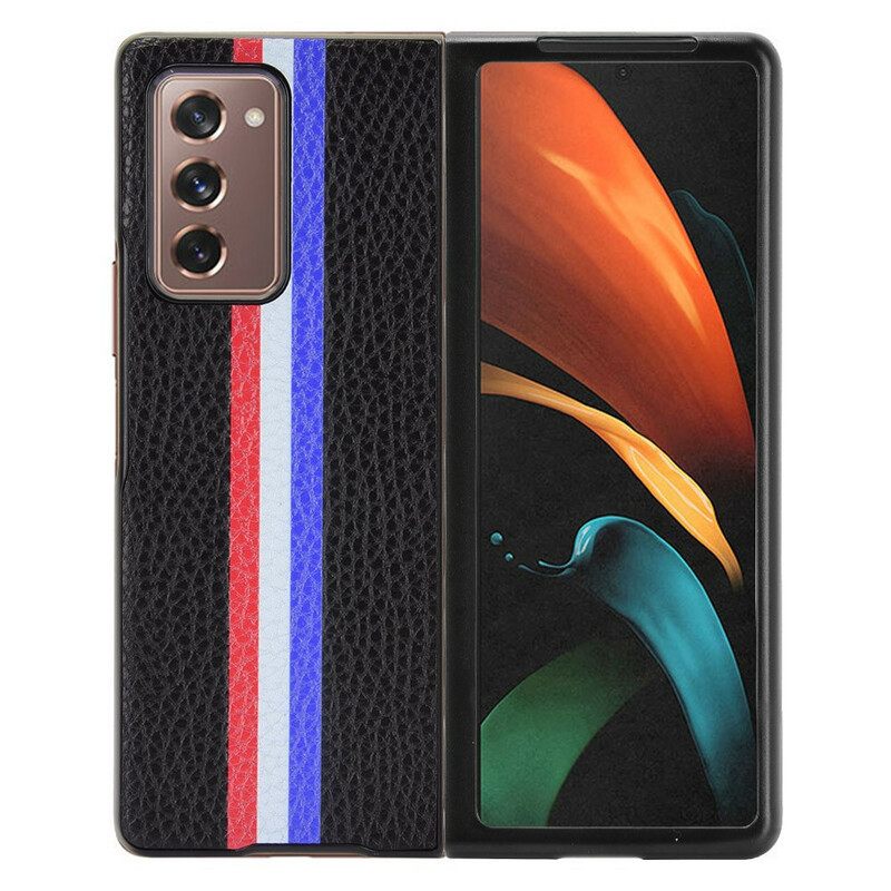 Kuori Samsung Galaxy Z Fold 2 Keinonahka Litchi Tricolor