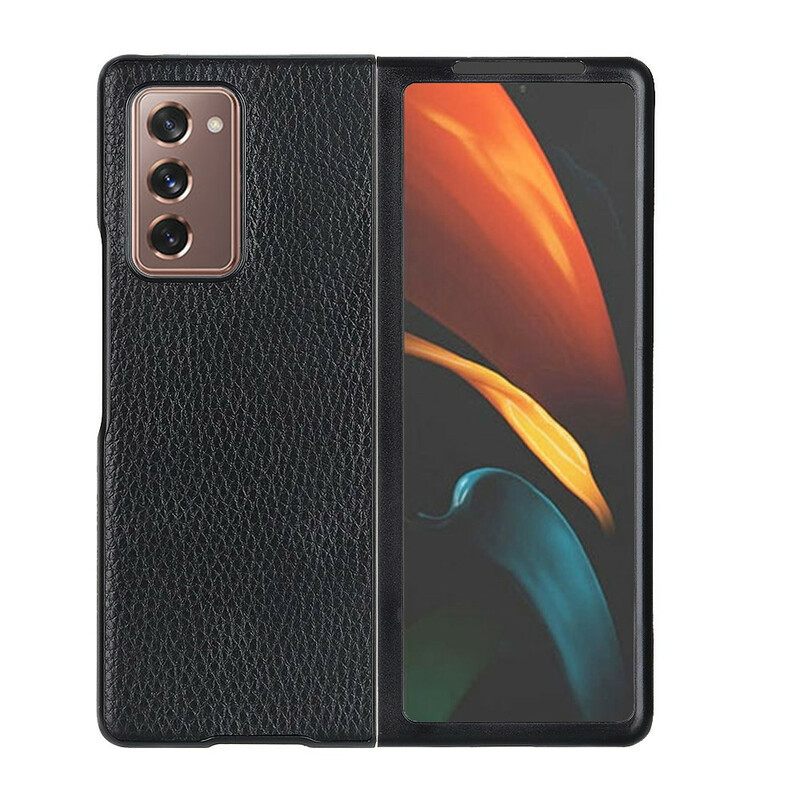 Kuori Samsung Galaxy Z Fold 2 Teksturoitu Aito Litsi-nahka