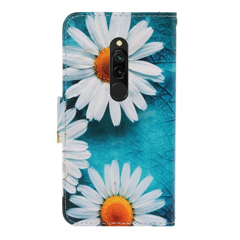 Flip Case Xiaomi Redmi 8 Suojaketju Kuori Thong Daisies