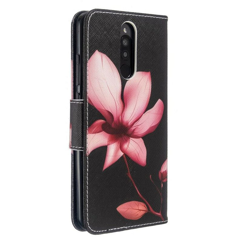 Flip Case Xiaomi Redmi 8 Vaaleanpunainen Kukka