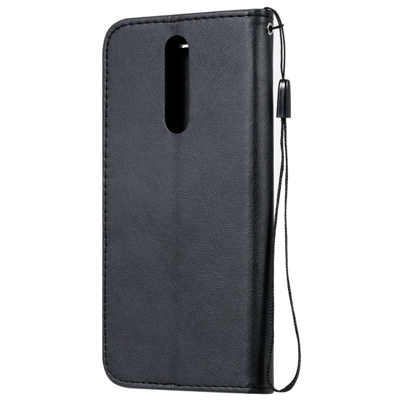 Kotelot Xiaomi Redmi 8 Suojaketju Kuori Pure Color Leather Effect Strappy