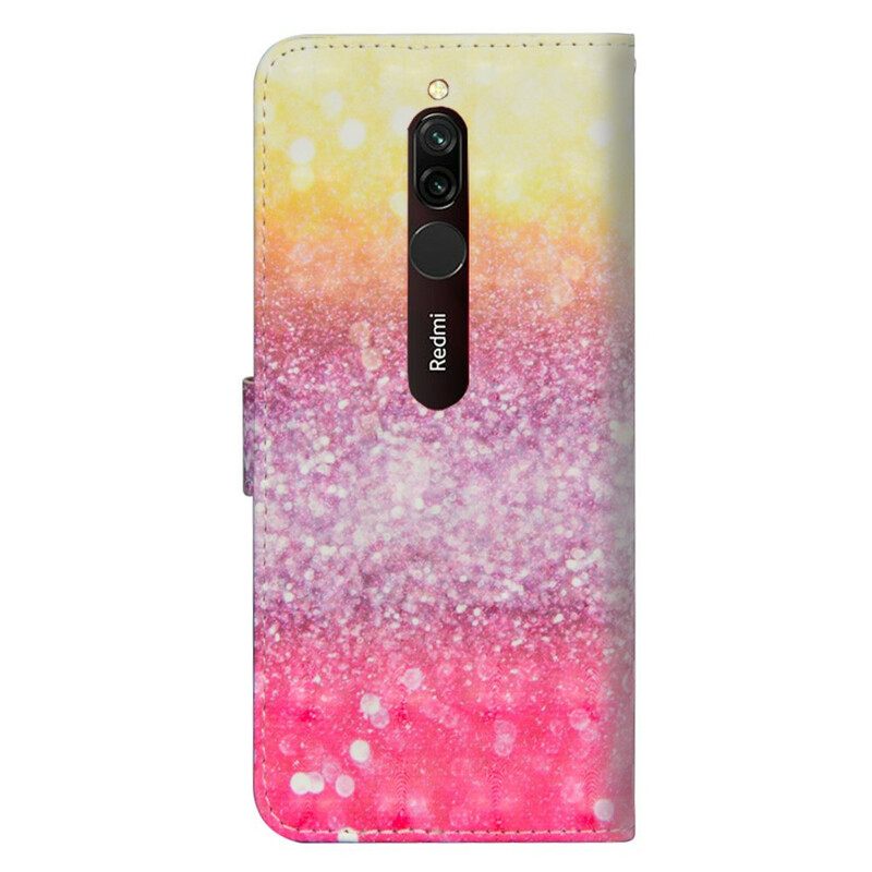 Nahkakotelo Xiaomi Redmi 8 Magenta Glitter Gradient