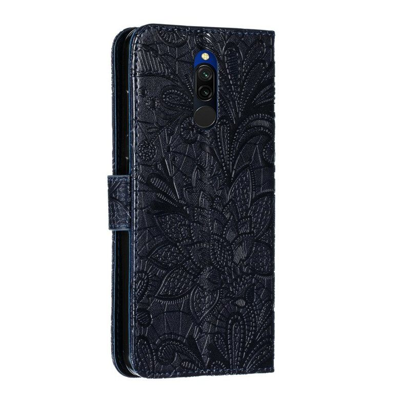 Nahkakotelo Xiaomi Redmi 8 Suojaketju Kuori Tribal Strap Flowers