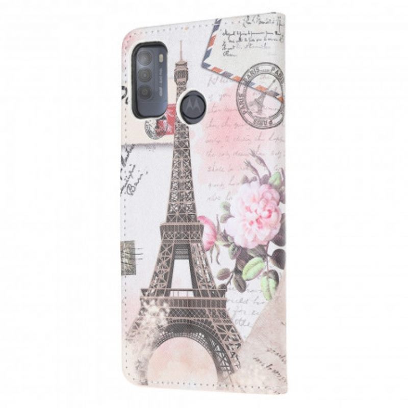 Kotelot Moto G50 Retro Eiffel-torni