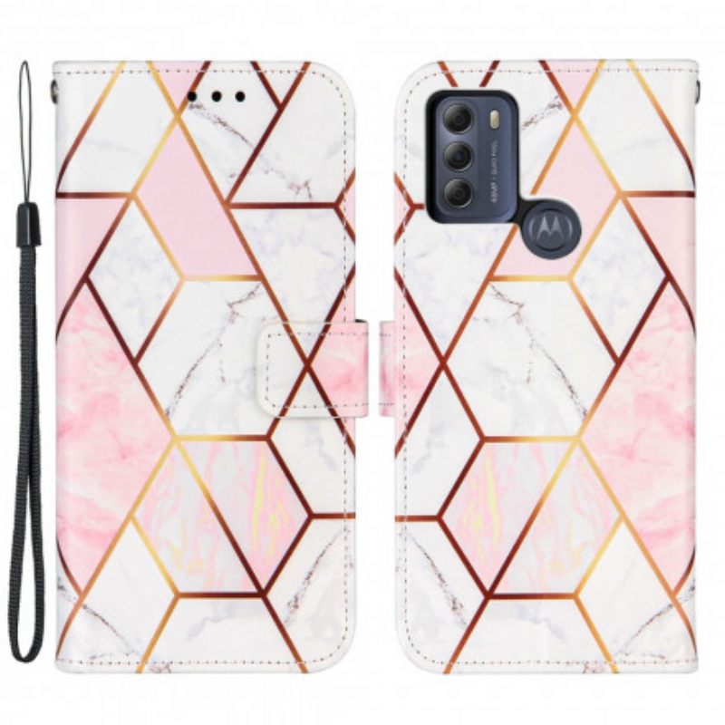 Kotelot Moto G50 Suojaketju Kuori Striped Geometric Marble