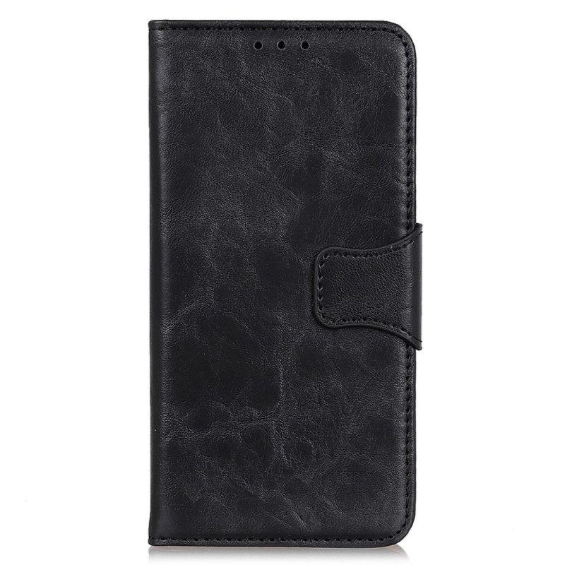 Flip Case Samsung Galaxy M52 5G Haljasnahkainen Kääntyvä Lukko