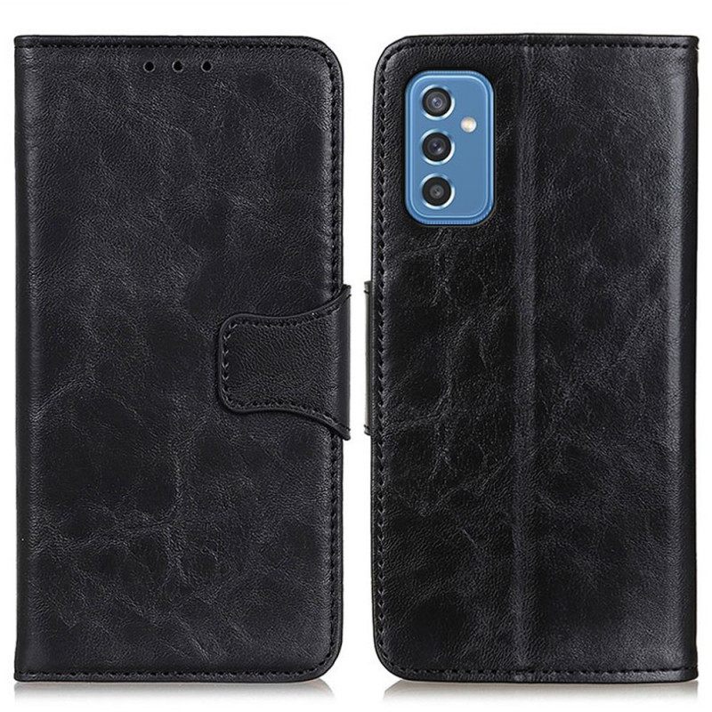 Flip Case Samsung Galaxy M52 5G Haljasnahkainen Kääntyvä Lukko