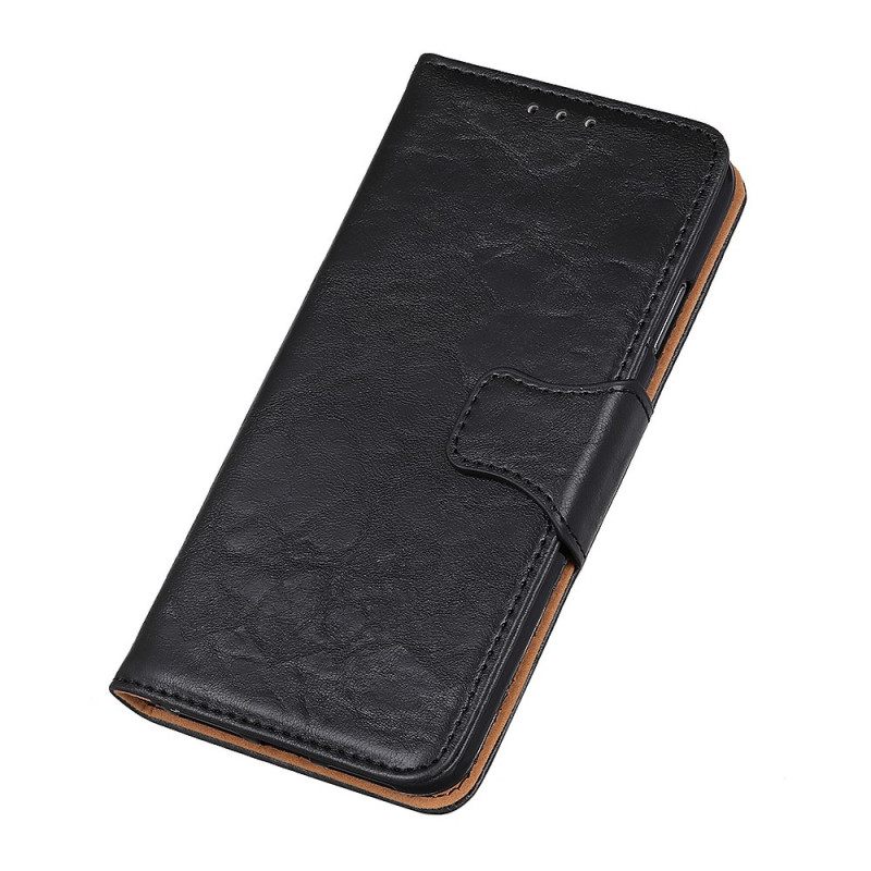 Flip Case Samsung Galaxy M52 5G Haljasnahkainen Kääntyvä Lukko