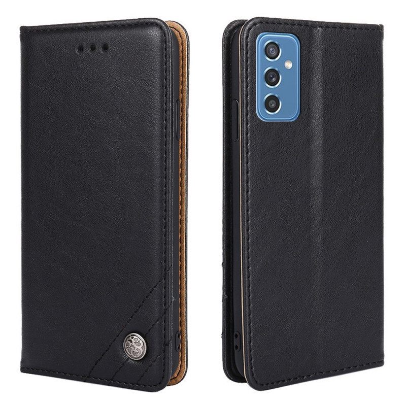 Flip Case Samsung Galaxy M52 5G Harjattu Nahka