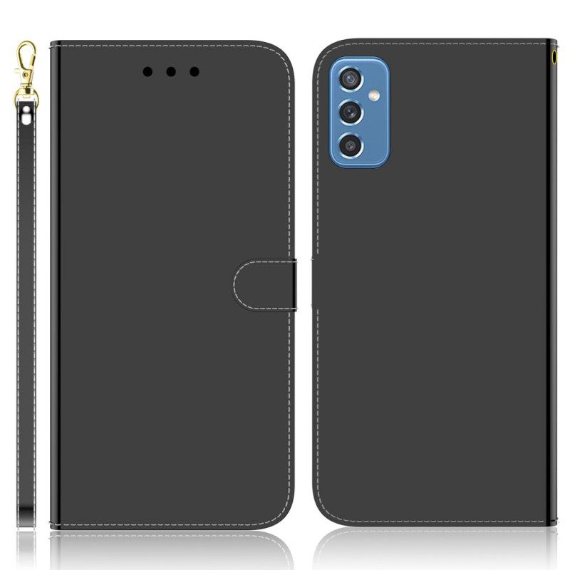 Flip Case Samsung Galaxy M52 5G Keinonahkainen Peili