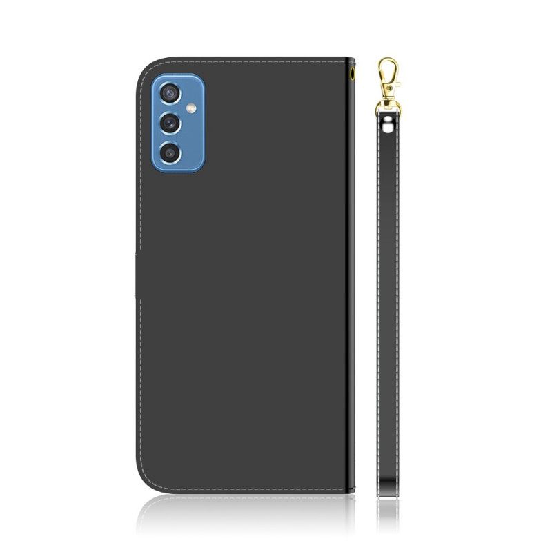 Flip Case Samsung Galaxy M52 5G Keinonahkainen Peili