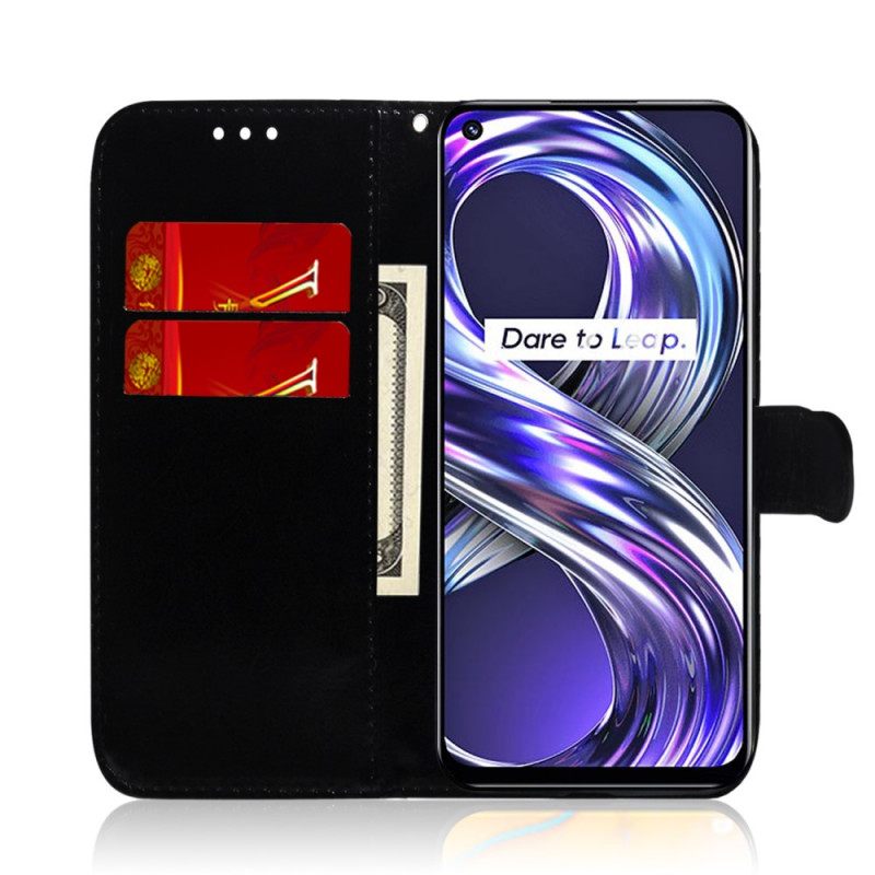 Flip Case Samsung Galaxy M52 5G Keinonahkainen Peili