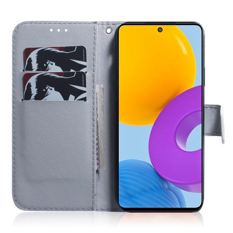 Flip Case Samsung Galaxy M52 5G Salaperäiset Pöllöt