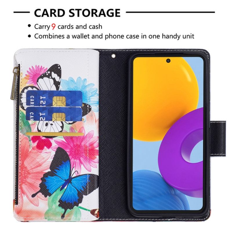 Kotelot Samsung Galaxy M52 5G Rainbow Butterflies