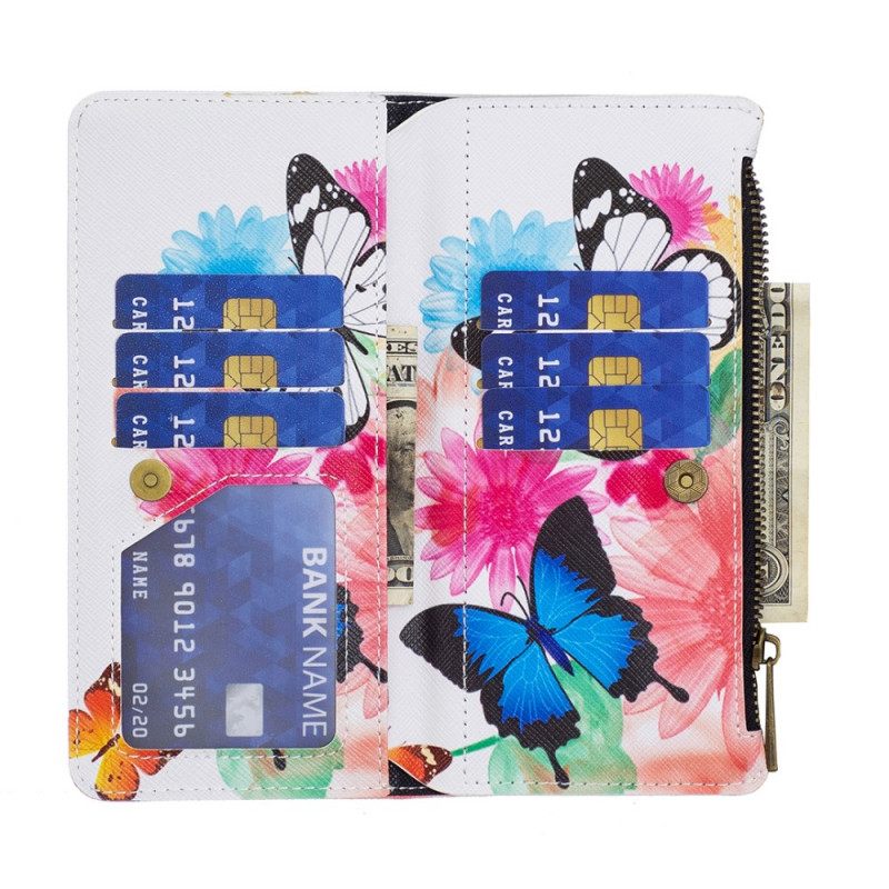 Kotelot Samsung Galaxy M52 5G Rainbow Butterflies