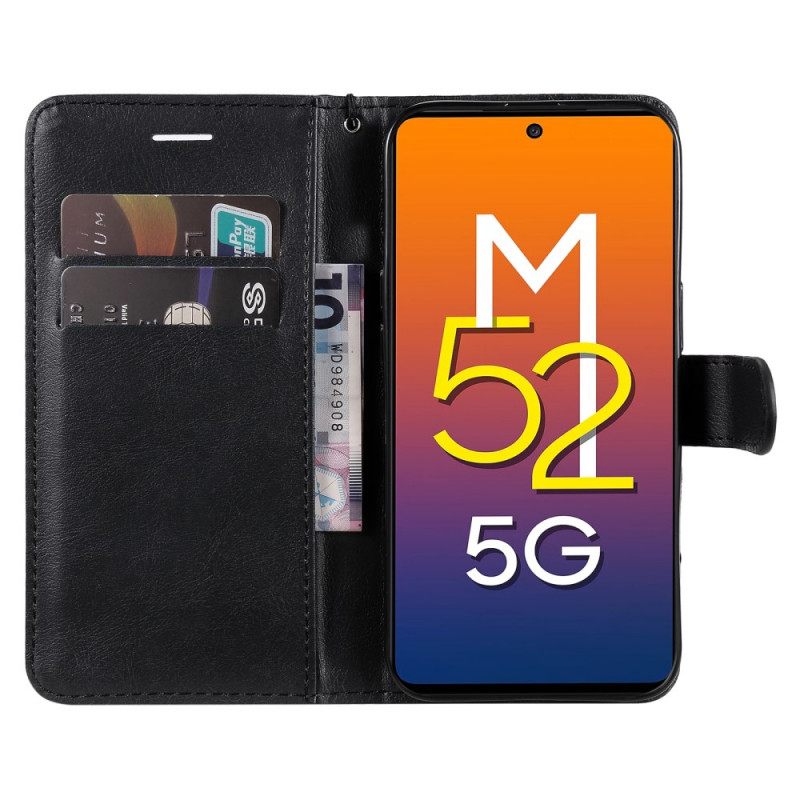 Kotelot Samsung Galaxy M52 5G Suojaketju Kuori Mattanahkahihna