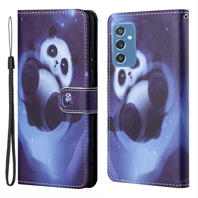 Kotelot Samsung Galaxy M52 5G Suojaketju Kuori Panda Space Lanyard