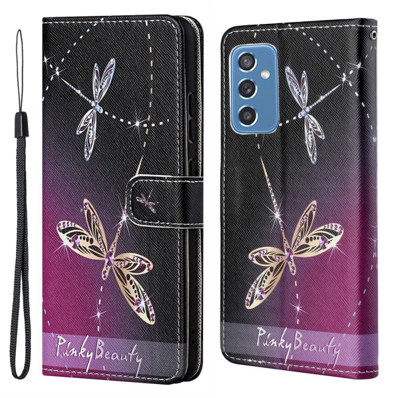 Kotelot Samsung Galaxy M52 5G Suojaketju Kuori Strappy Dragonflies