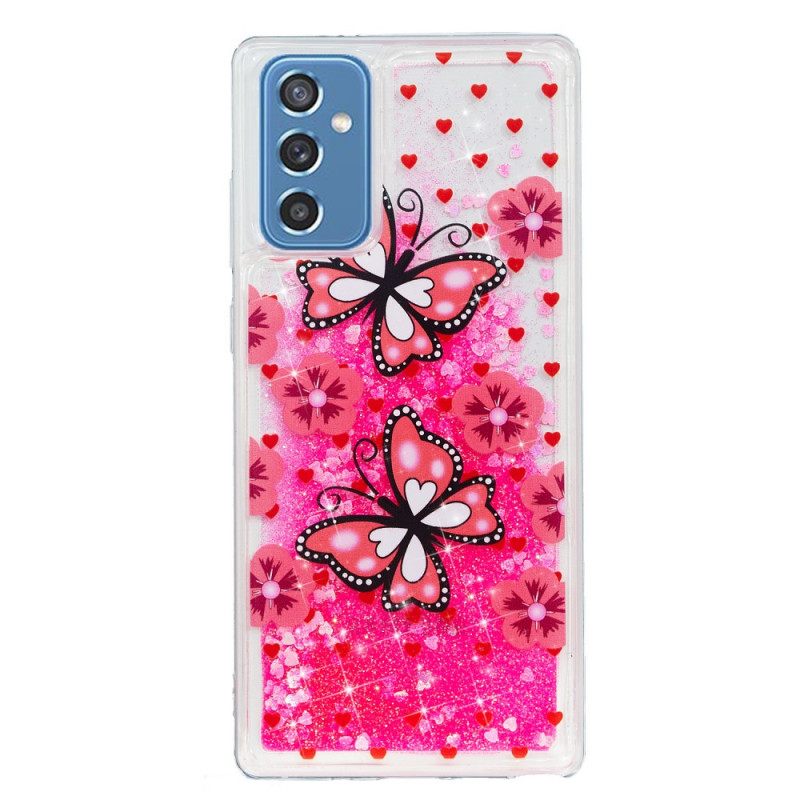 Kuori Samsung Galaxy M52 5G Pink Butterflies