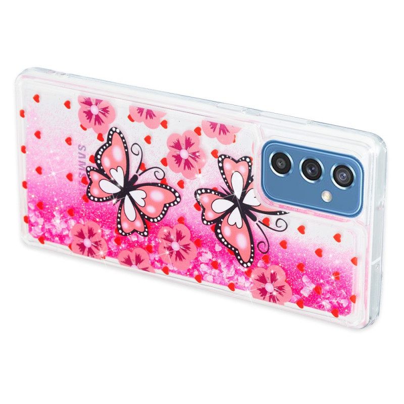 Kuori Samsung Galaxy M52 5G Pink Butterflies