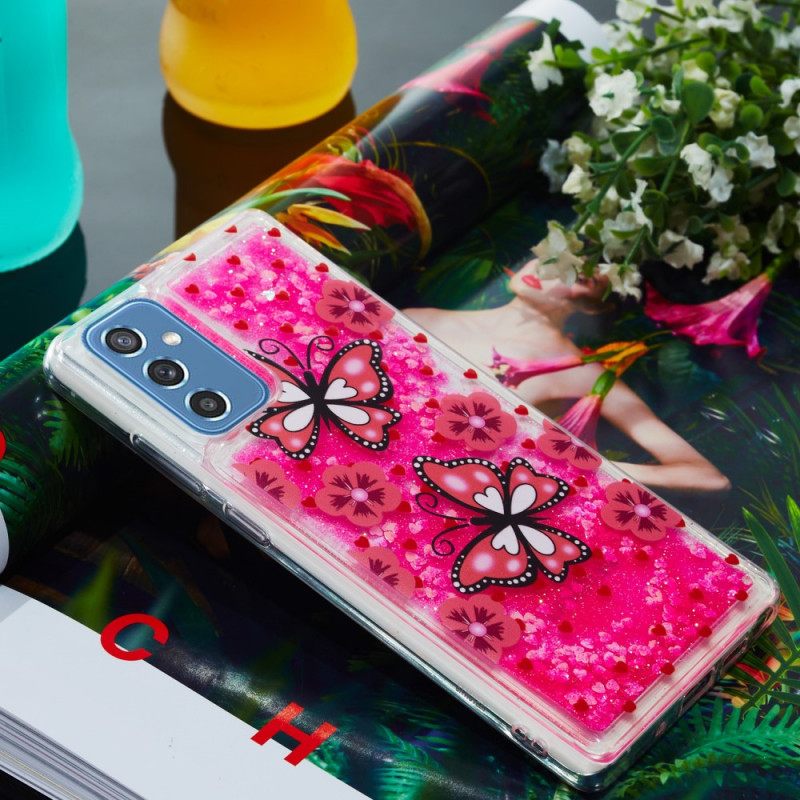 Kuori Samsung Galaxy M52 5G Pink Butterflies