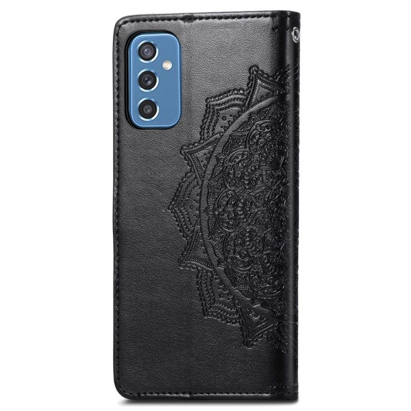 Nahkakotelo Samsung Galaxy M52 5G Punottu Mandala