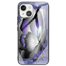 Case iPhone 14 Purple Butterfly Karkaistu Lasi