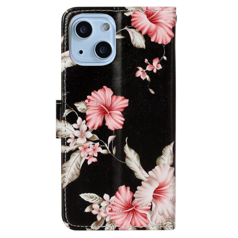 Flip Case iPhone 14 Flowers