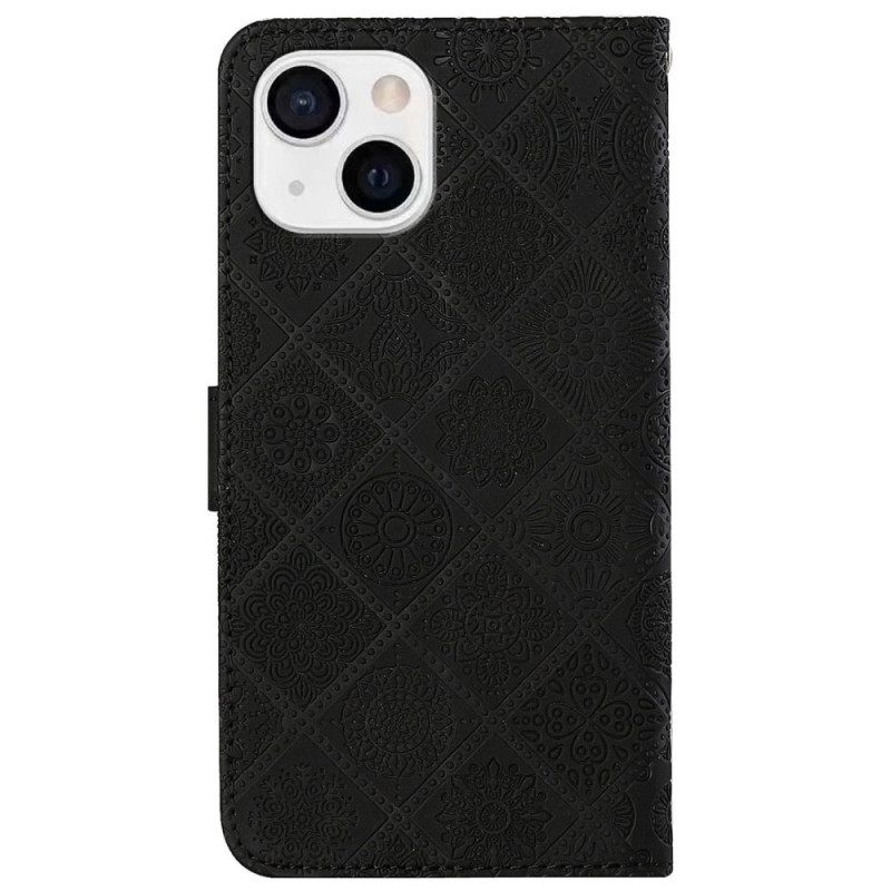 Flip Case iPhone 14 Suojaketju Kuori Nauhakuvio