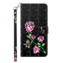 Kotelot iPhone 14 Suojaketju Kuori Strappy Roses