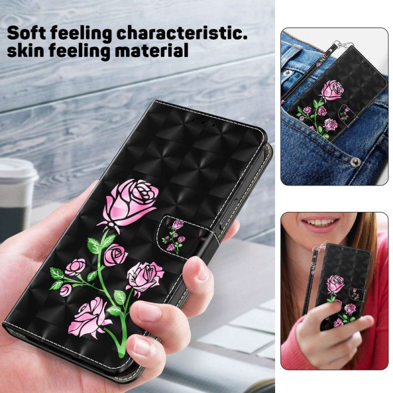 Kotelot iPhone 14 Suojaketju Kuori Strappy Roses