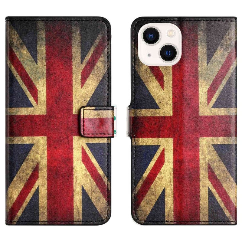 Kotelot iPhone 14 Vintage Britannian Lippu