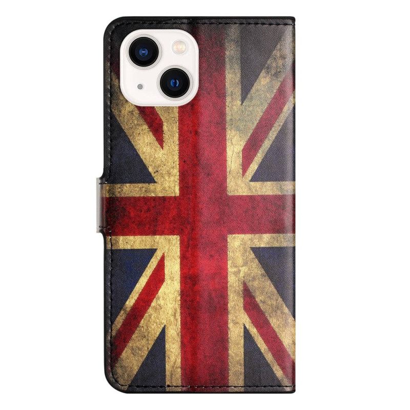 Kotelot iPhone 14 Vintage Britannian Lippu