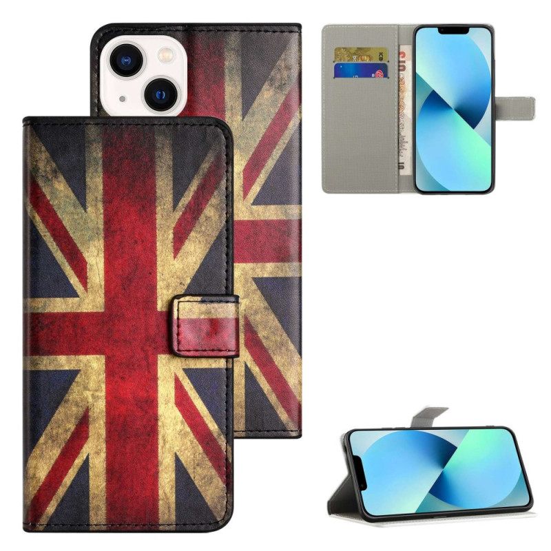 Kotelot iPhone 14 Vintage Britannian Lippu