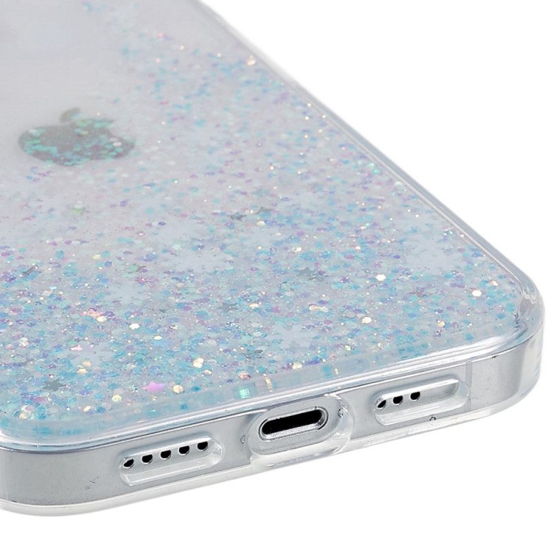 Kuori iPhone 14 Glitter Flakes