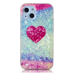 Kuori iPhone 14 Glitter Heart