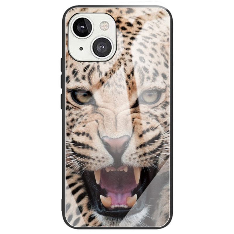 Kuori iPhone 14 Leopard Tempered Glass