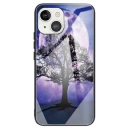 Kuori iPhone 14 Tempered Glass Tree And Moon