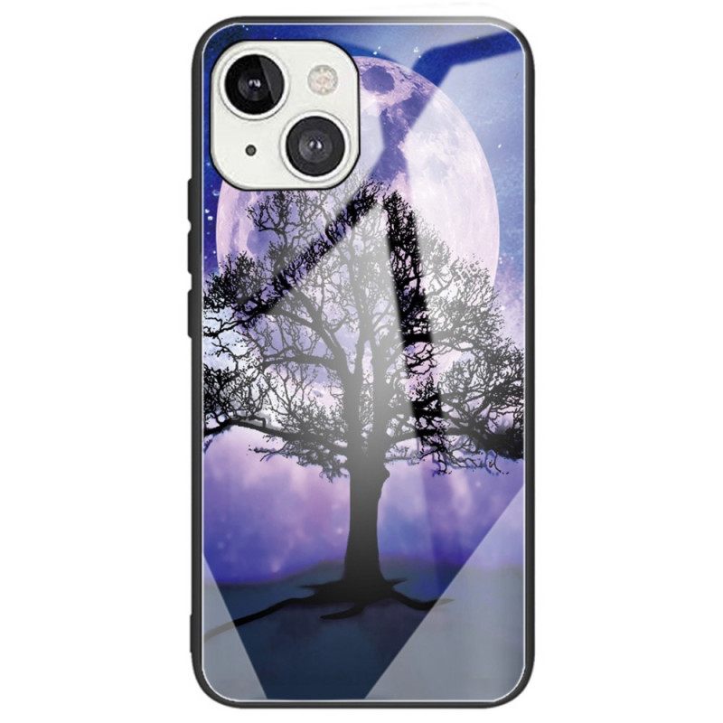 Kuori iPhone 14 Tempered Glass Tree And Moon