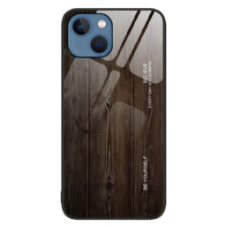 Kuori iPhone 14 Tempered Glass Wood Design