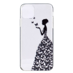 Kuori iPhone 14 Transparent Butterflies Mekko