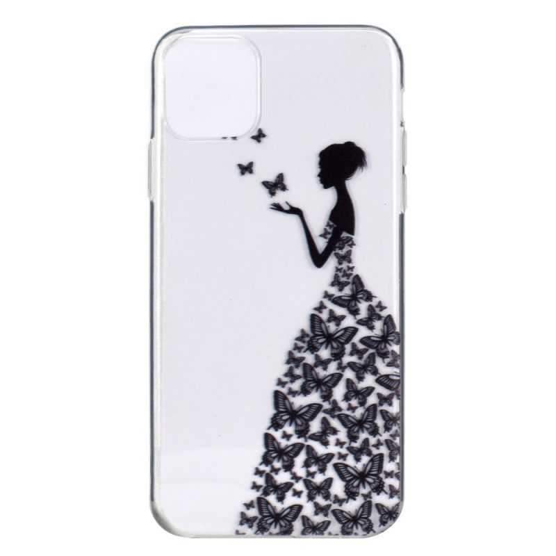 Kuori iPhone 14 Transparent Butterflies Mekko