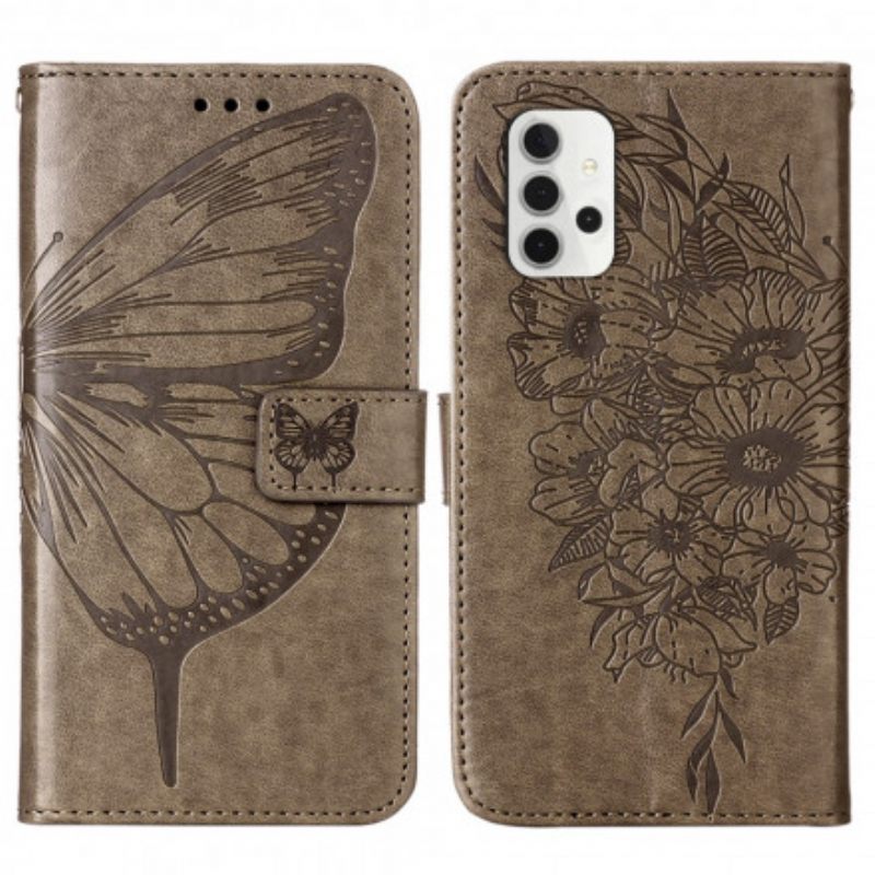 Kotelot Samsung Galaxy A32 5G Butterfly Design Kaulanauhalla