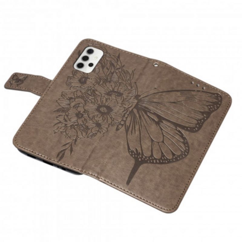 Kotelot Samsung Galaxy A32 5G Butterfly Design Kaulanauhalla