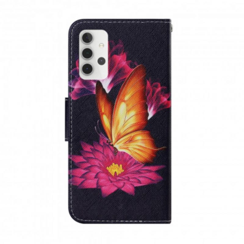 Kotelot Samsung Galaxy A32 5G Butterfly Ja Lotus