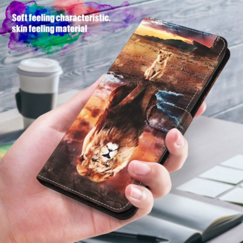 Kotelot Samsung Galaxy A32 5G Light Spot Lion Kaulanauhalla