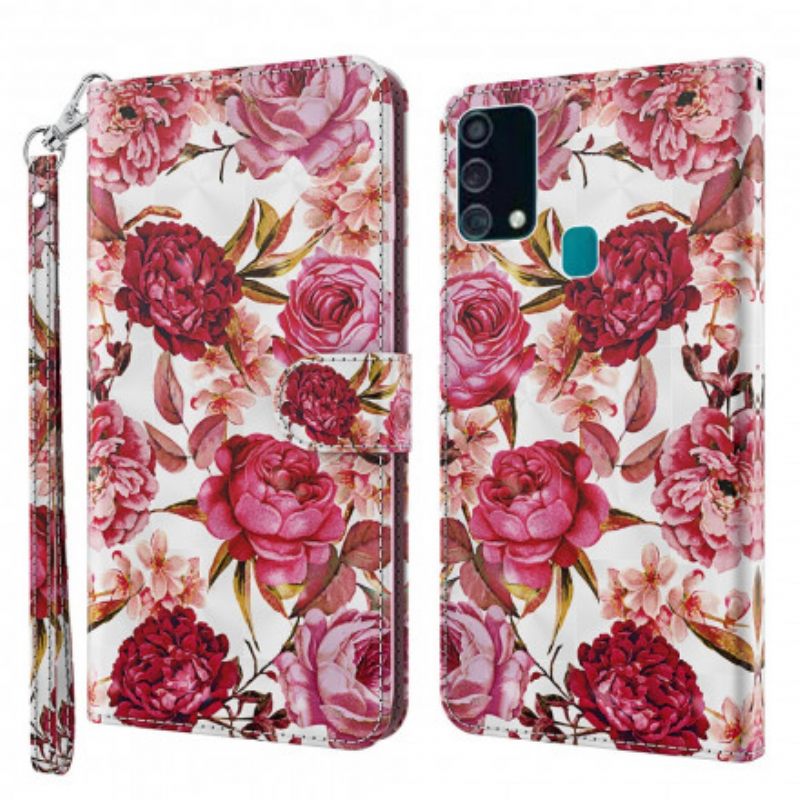 Kotelot Samsung Galaxy A32 5G Light Spot Roses Kaulanauhalla