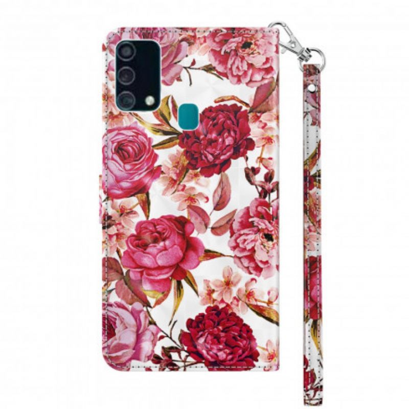 Kotelot Samsung Galaxy A32 5G Light Spot Roses Kaulanauhalla