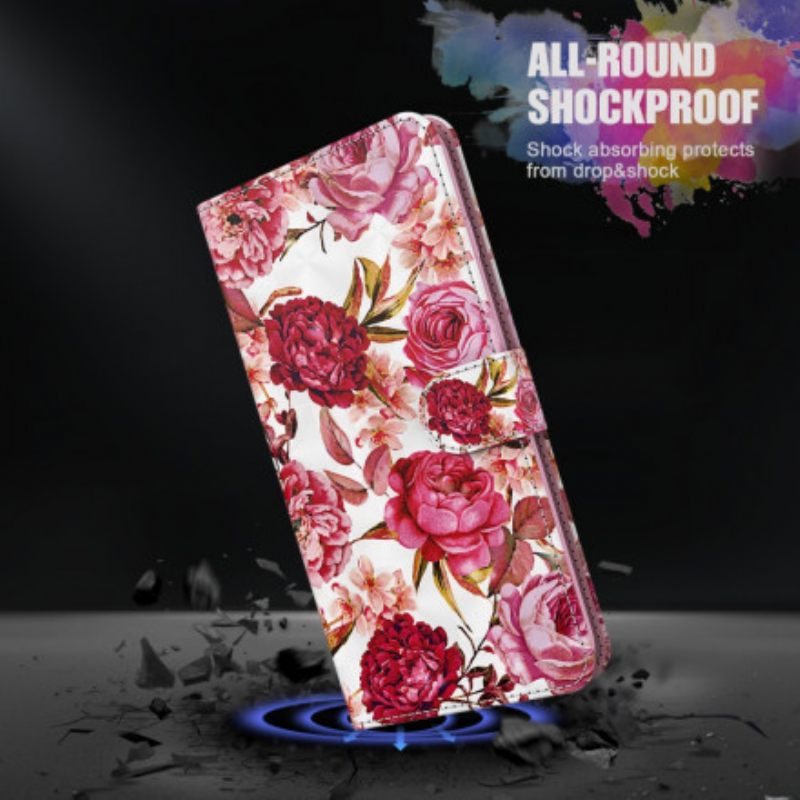 Kotelot Samsung Galaxy A32 5G Light Spot Roses Kaulanauhalla